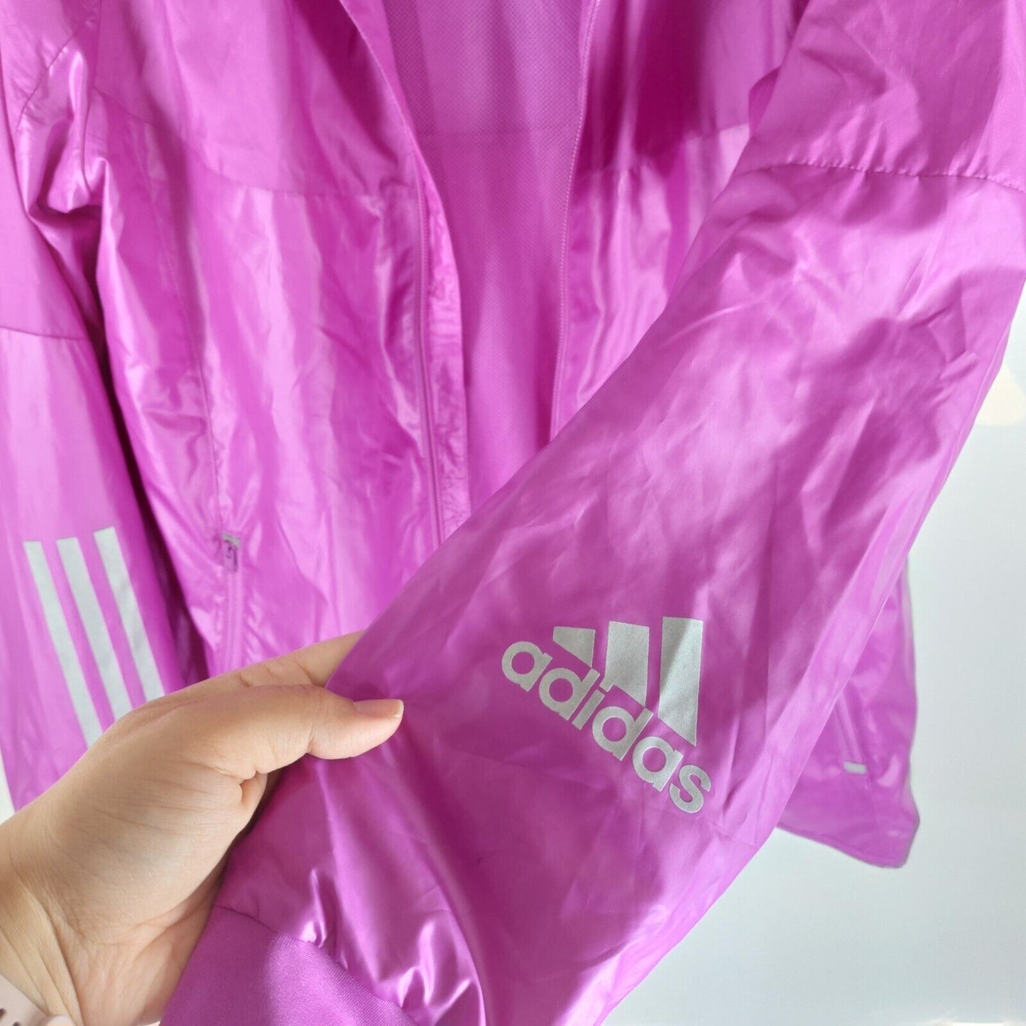 Adidas Women's Activewear Windbreaker Jacket - Pink/Purple, Size S 14-15Y Girls