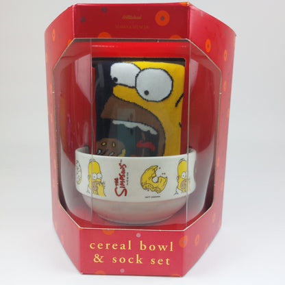 M&S Homer Simpson Cereal Bowl & Sock Gift Set | New & Sealed | The Simpsons