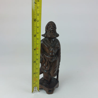 Antique Chinese Nanmu Wood Carved Figurine, Qing Dynasty, Good Condition