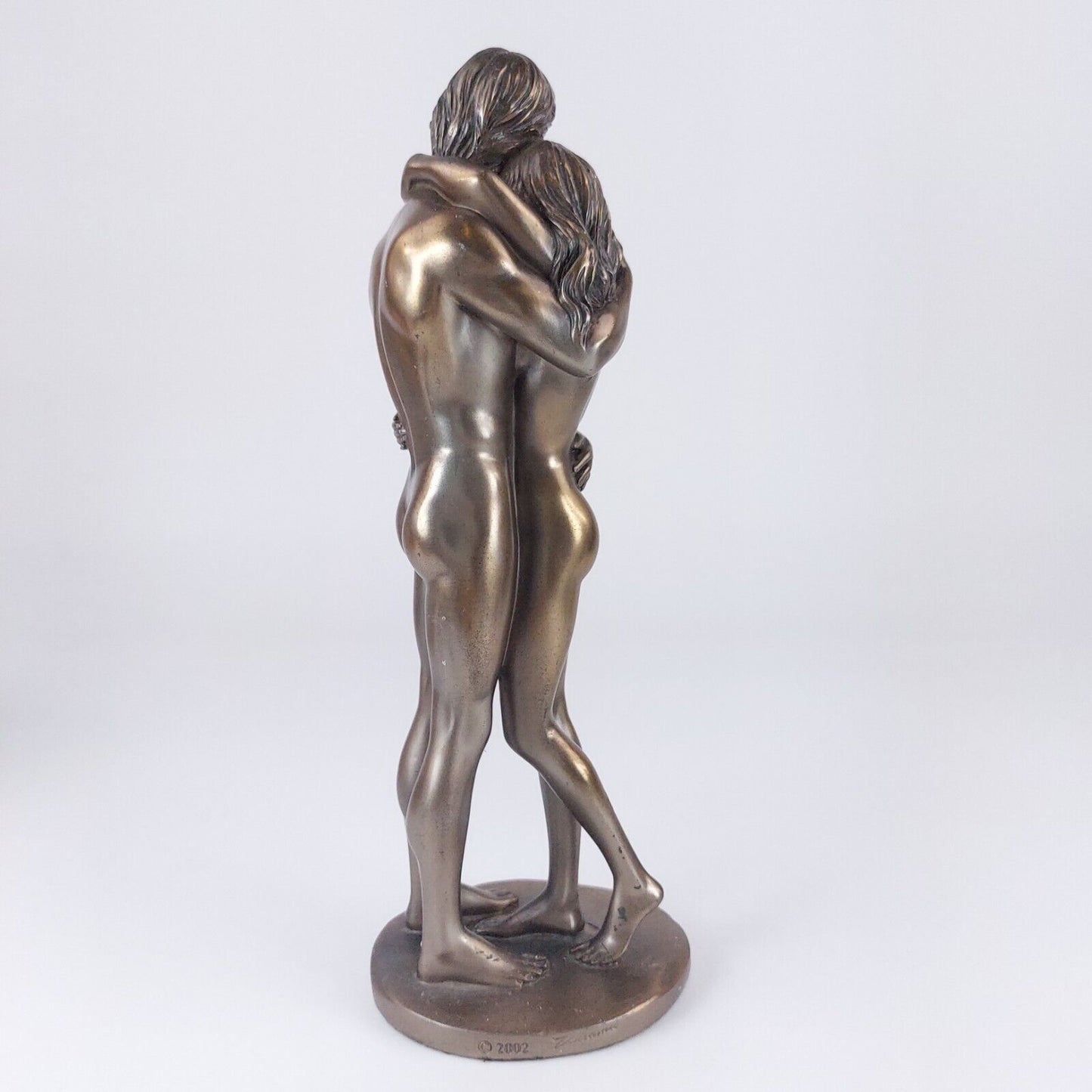 Bronze Effect Resin Embracing Couple Nude Sculpture