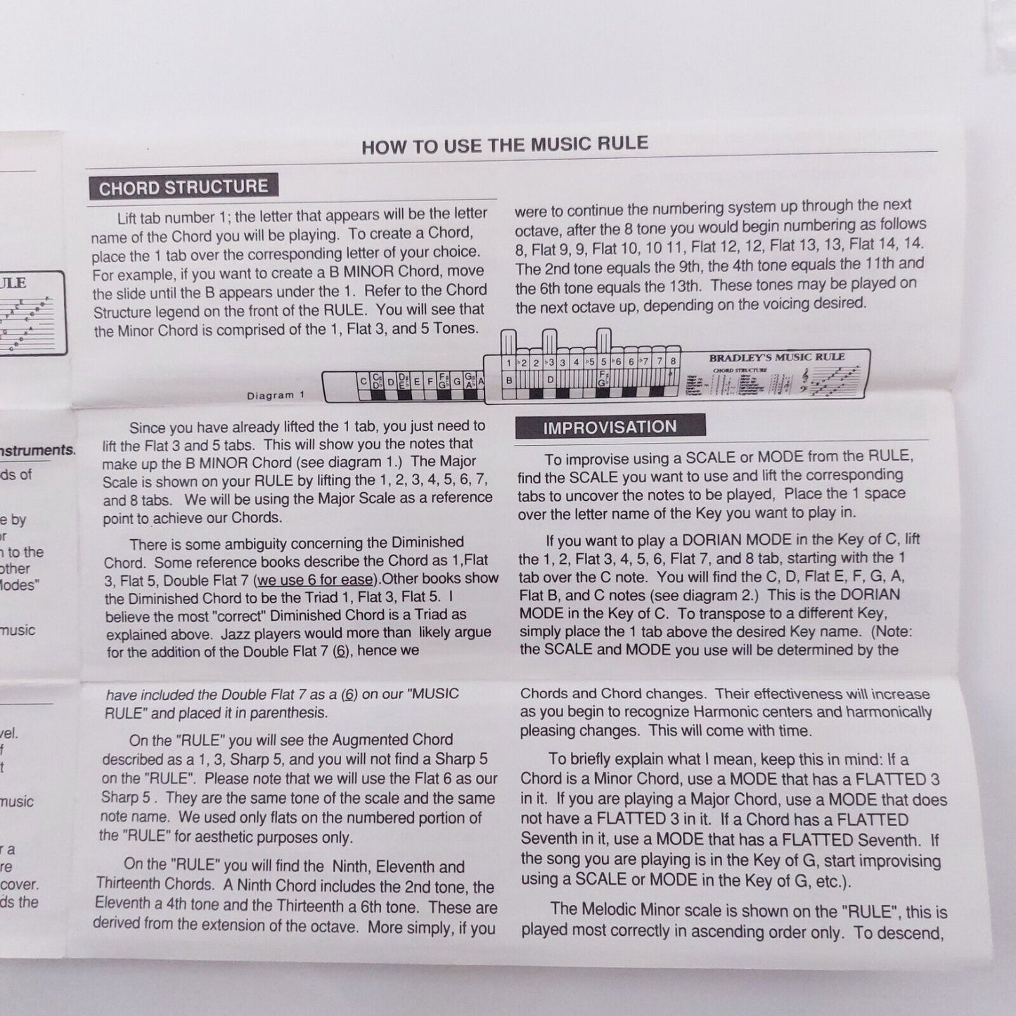 Bradley's Music Rule Slide Chart – Good Condition