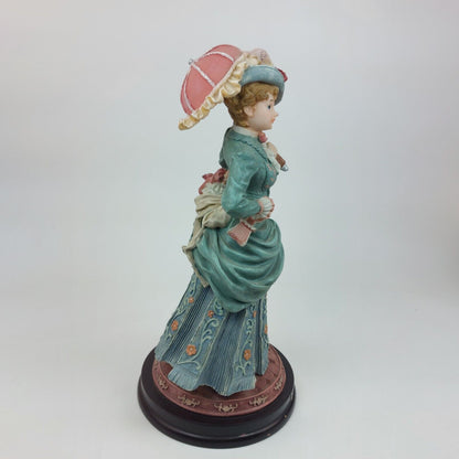 Juliana Collection Porcelain Victorian Lady Figurine with Dog Collectible 10.5"