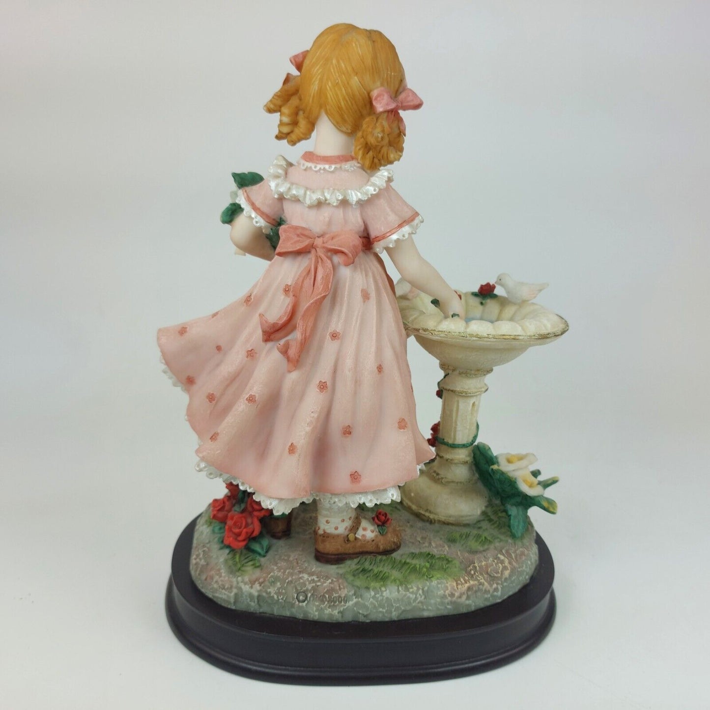 Juliana Collection Decorative Figurine Girl with Doves Porcelain Pink Dress