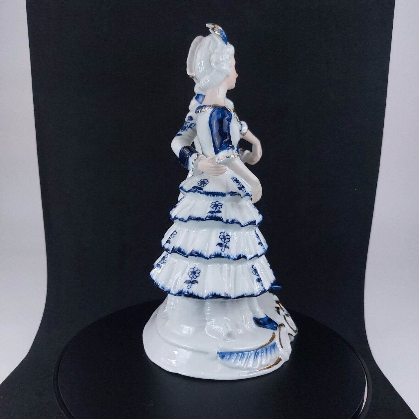 Elegant Porcelain Couple Figurine, 18th Century Costume, 8 Inches