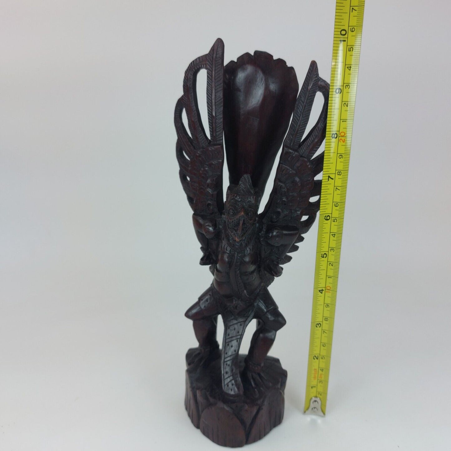 Vintage Garuda Statue Hand Carved Wood 10-Inch Mythical Creature Figurine