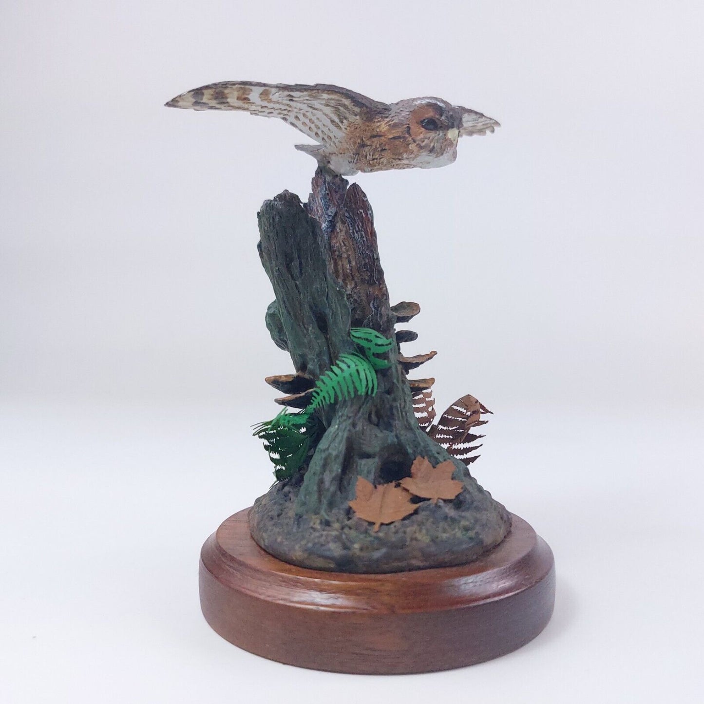 Merlin Collection Owl Figurine on Tree Stump - Woodland Decor Collectible