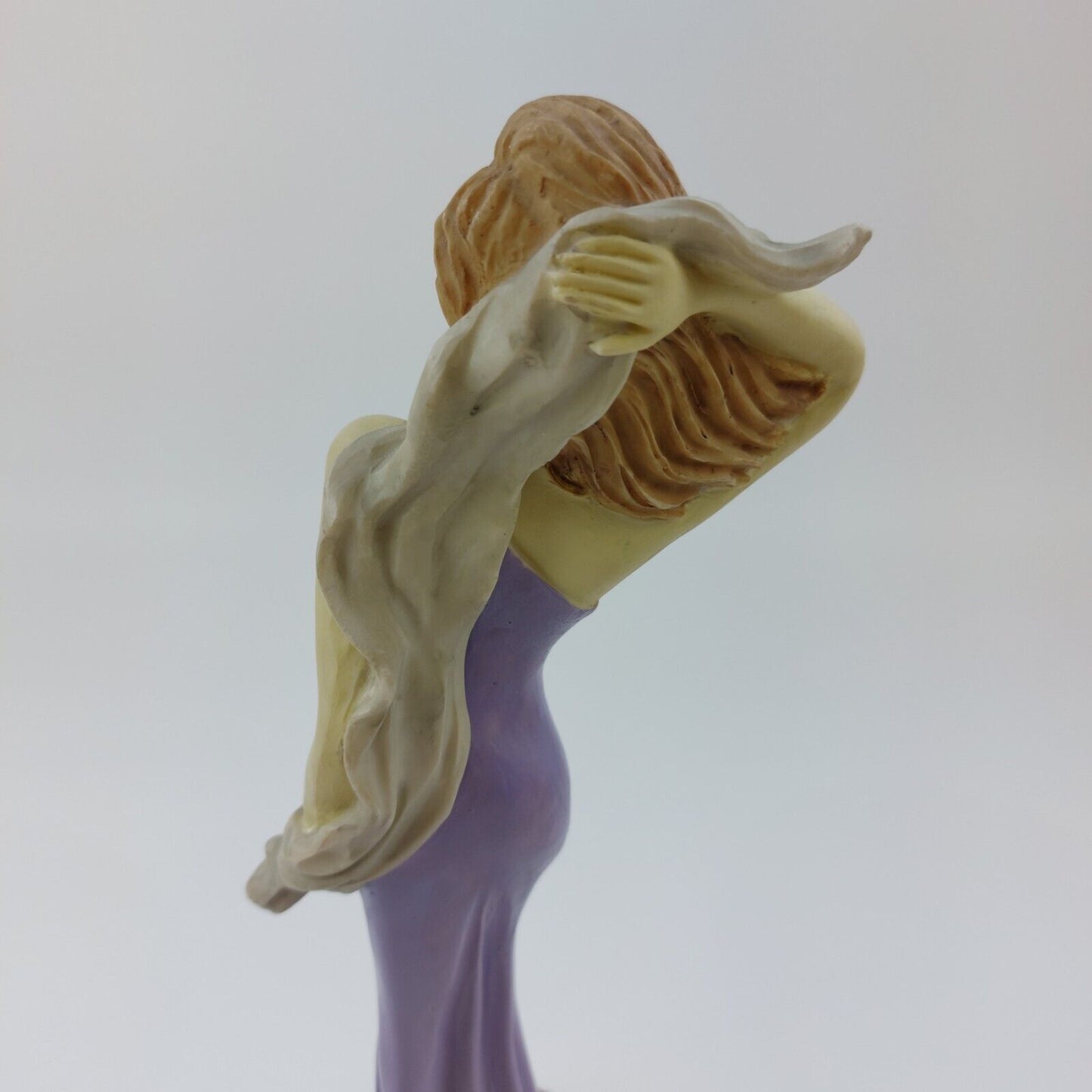 Glamorous Night Figurine - Rare 1990s Collectible in Purple Dress with Wood Base