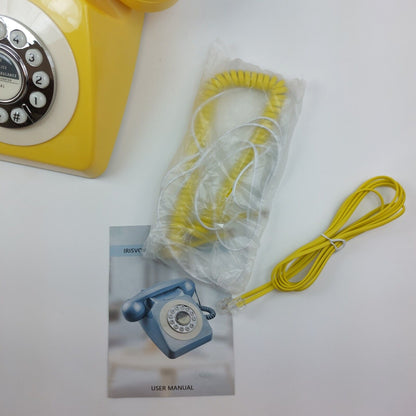 IRISVO Retro Yellow Corded Home Phone - Classic Dial