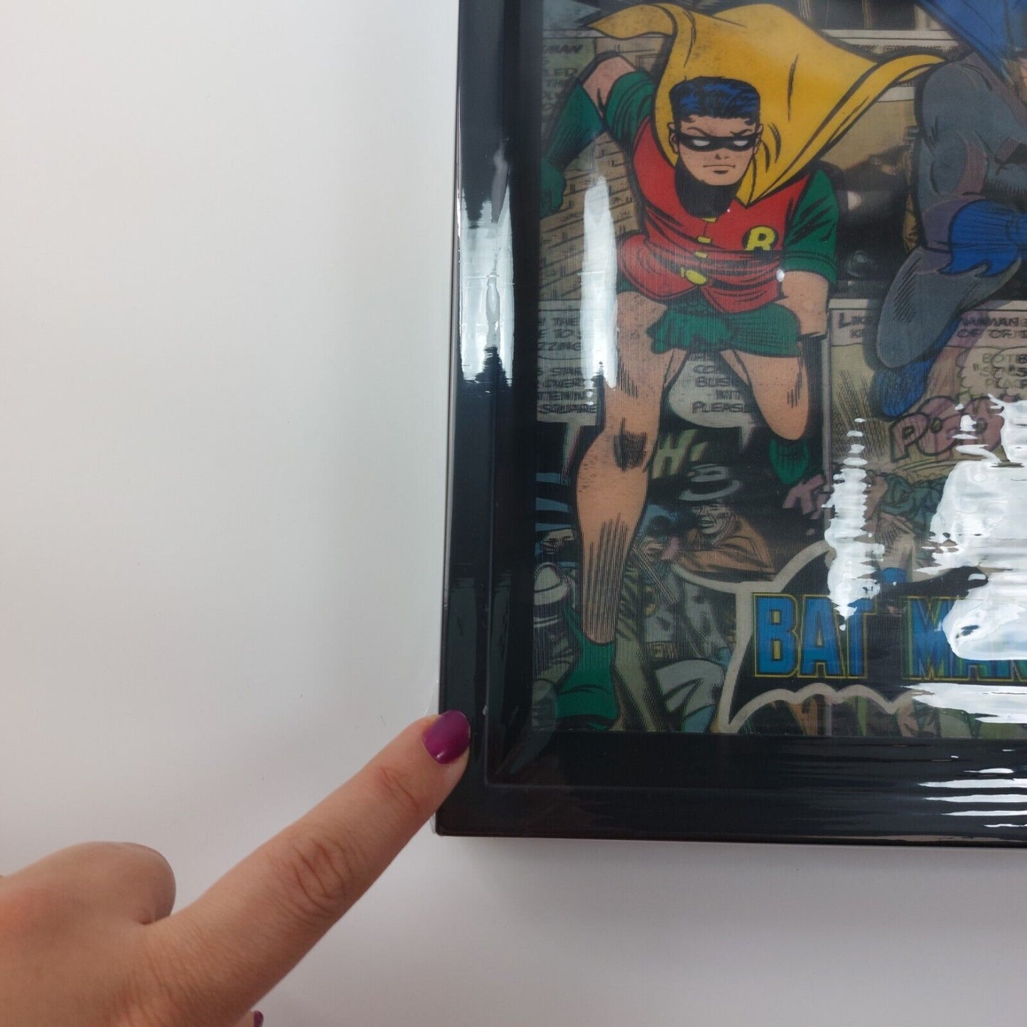 Batman & Robin 3D Lenticular Marvel Heros Retro Picture frame, See The Pictures