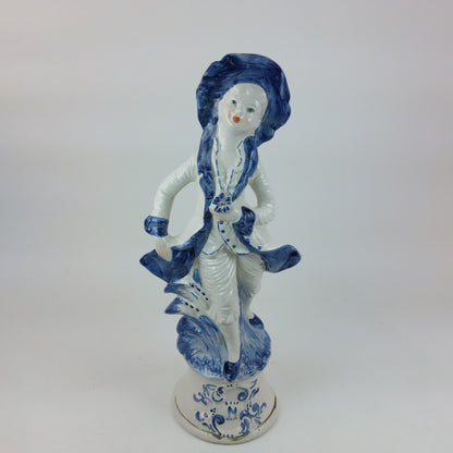 Vintage Capodimonte Porcelain Figurine - Elegant Lady in Blue Hat