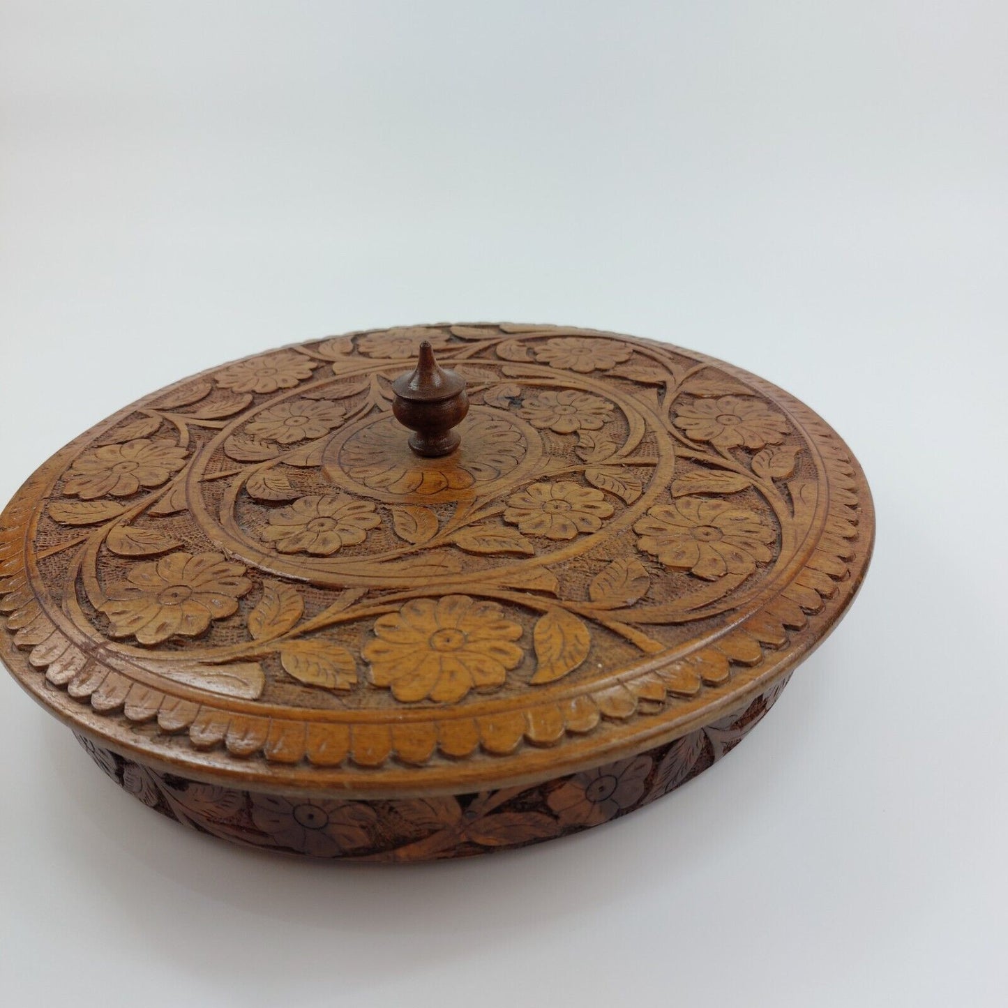 Handcrafted Carved Wooden Box with Lid Breakfast & Decorative Multipurpose