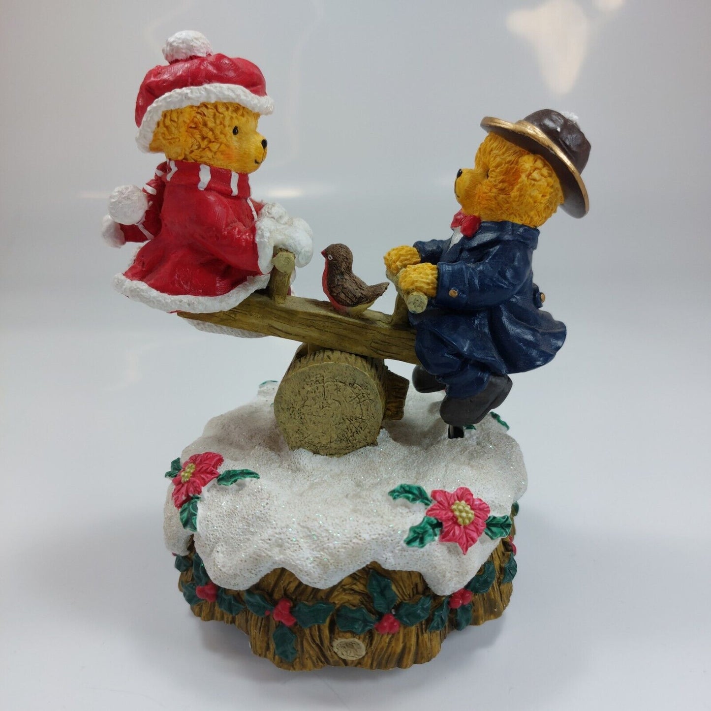 Avon Lovable Teddies Sarah and Theodore Seesaw Music Box