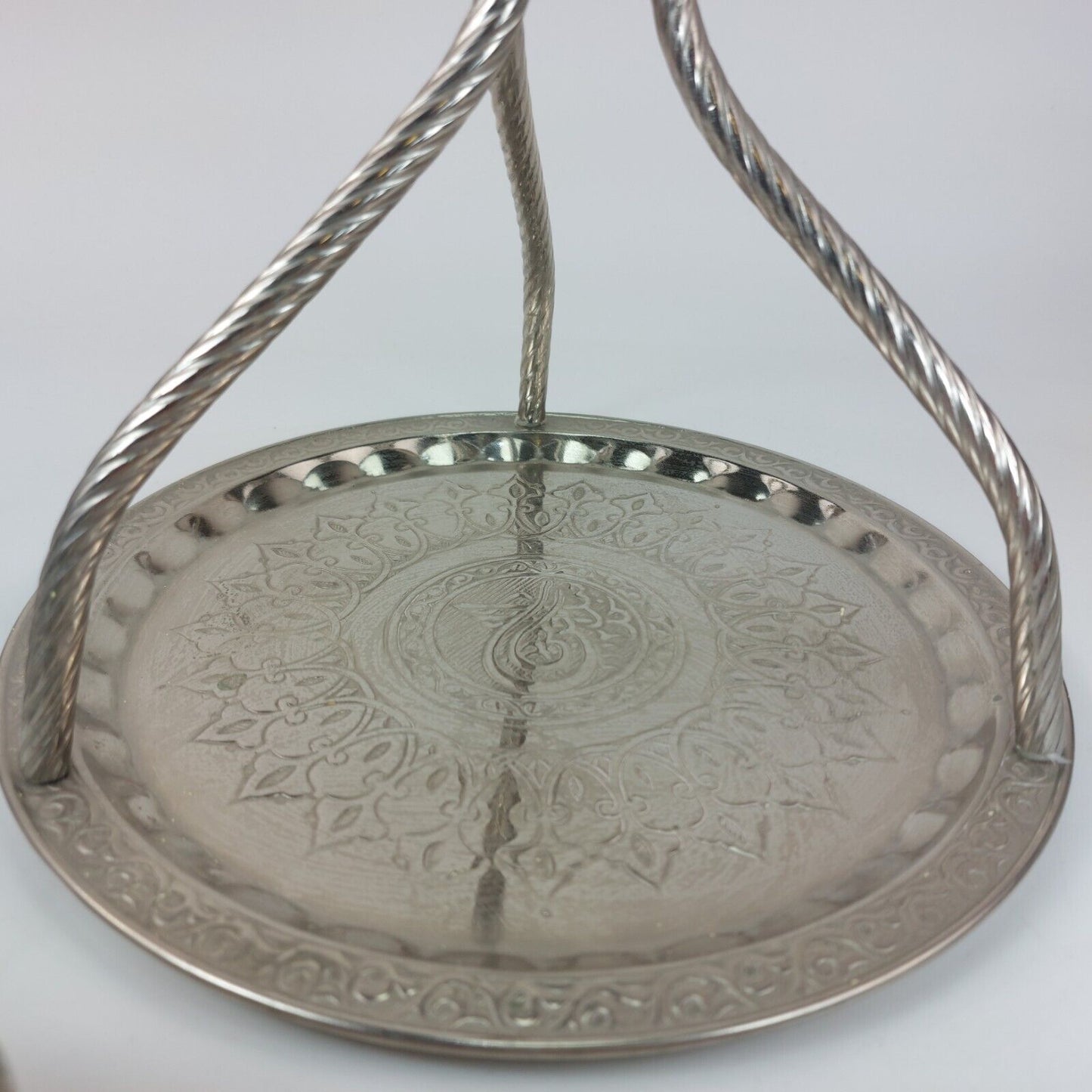 Turkish/Persian Handmade Hammered Stainless Steel Tea Set with Tray and Cups