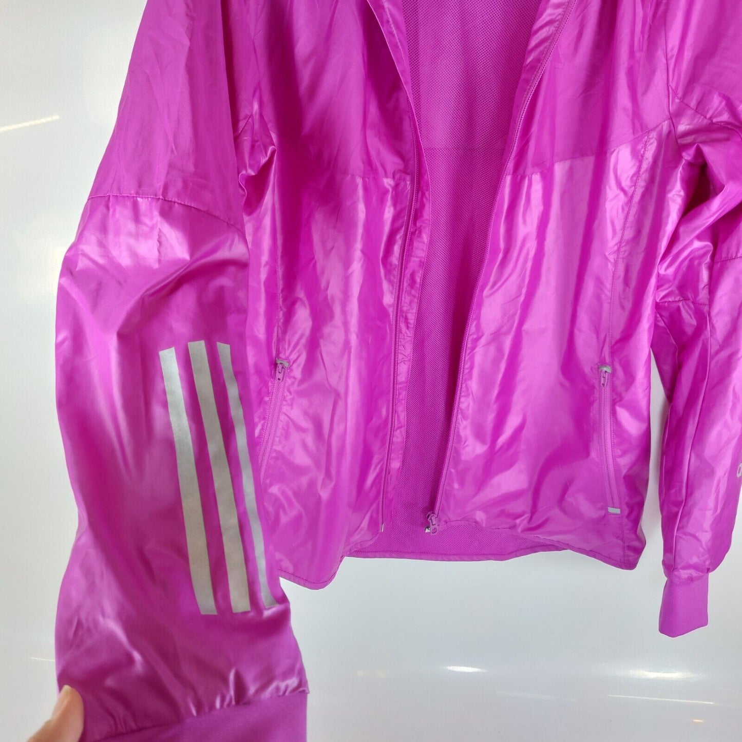 Adidas Women's Activewear Windbreaker Jacket - Pink/Purple, Size S 14-15Y Girls