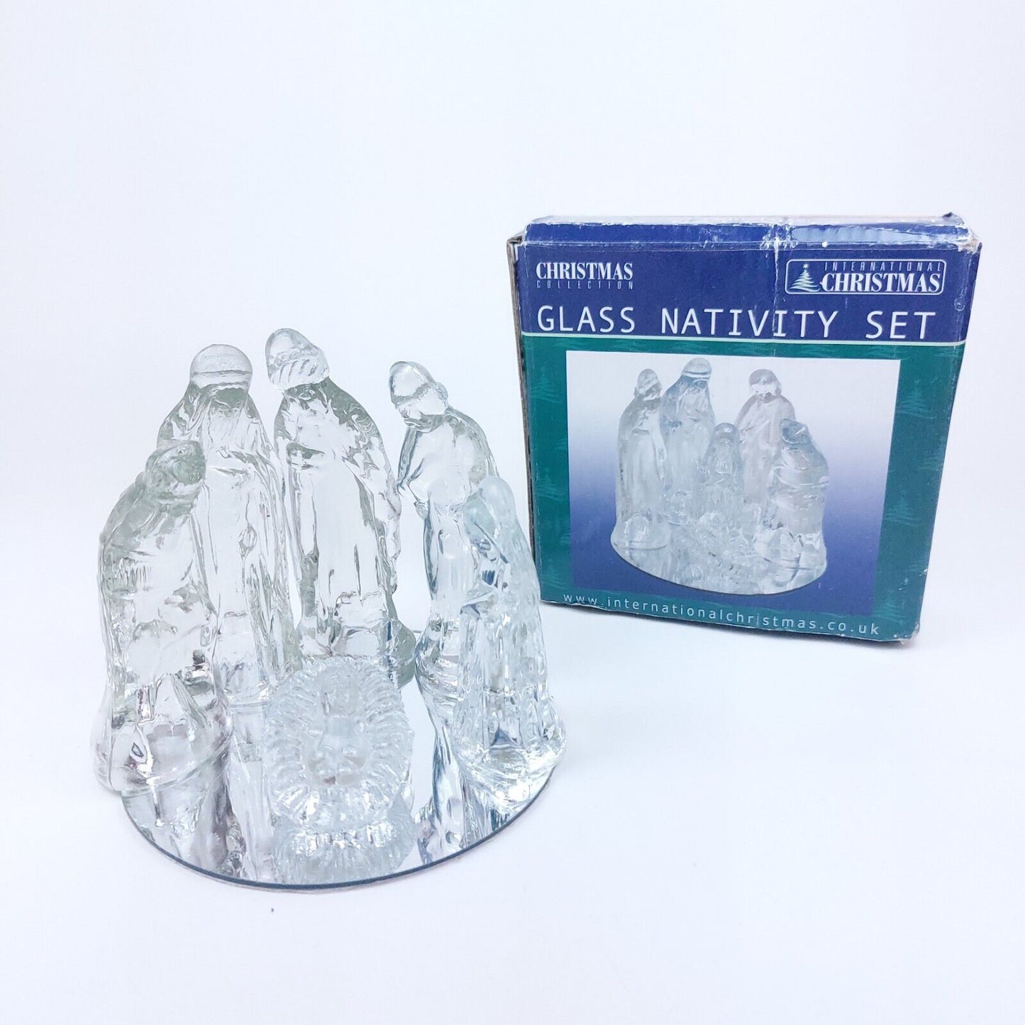 Christmas Glass Nativity Set, Complete Collection in Original Box,Good Condition