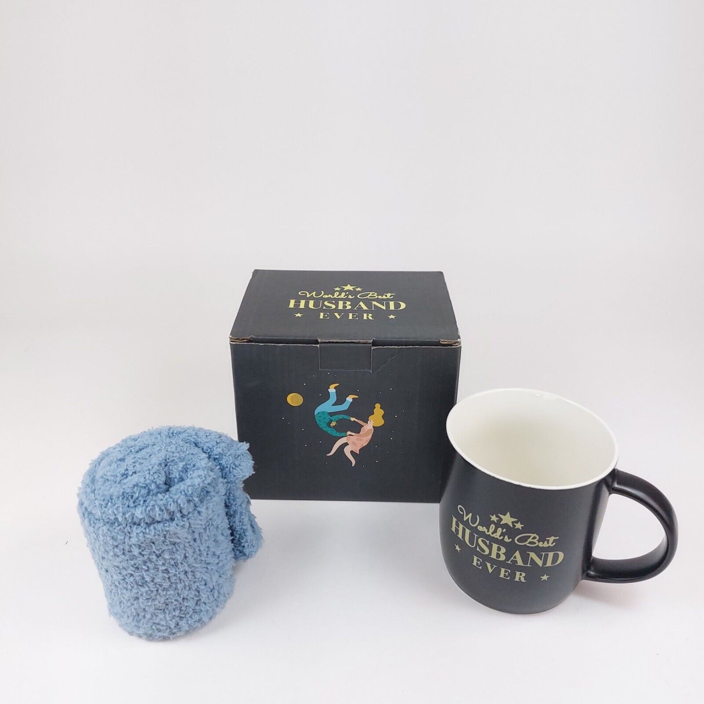 Triple Gifftted 'A Gift Set for Husband' - Ceramic Coffee Mug and Cozy Socks