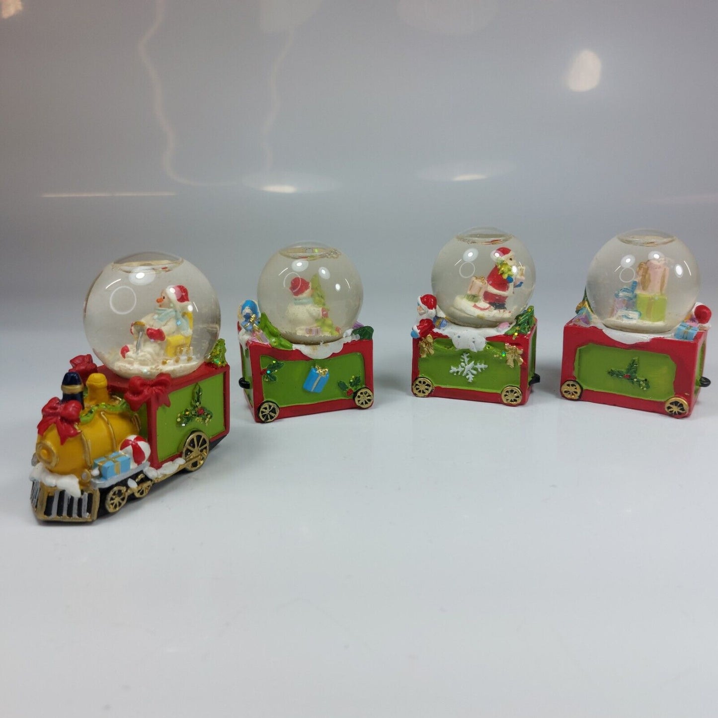 Holiday Snow Globe Train Set with Christmas Motifs