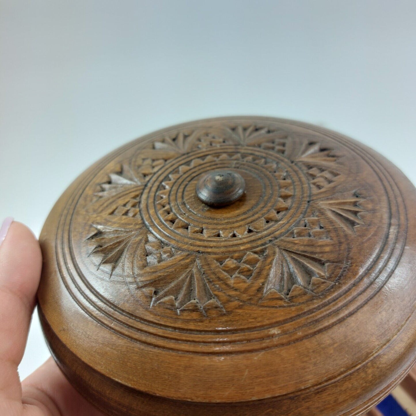 Vintage Hand-Carved Wooden Jewelry Boxes - Set of 3, Intricate Designs