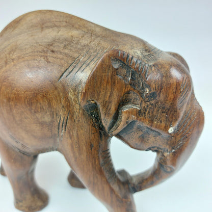 Hand Carved Wooden Elephant Figurine Good Condition Decorative Collectible