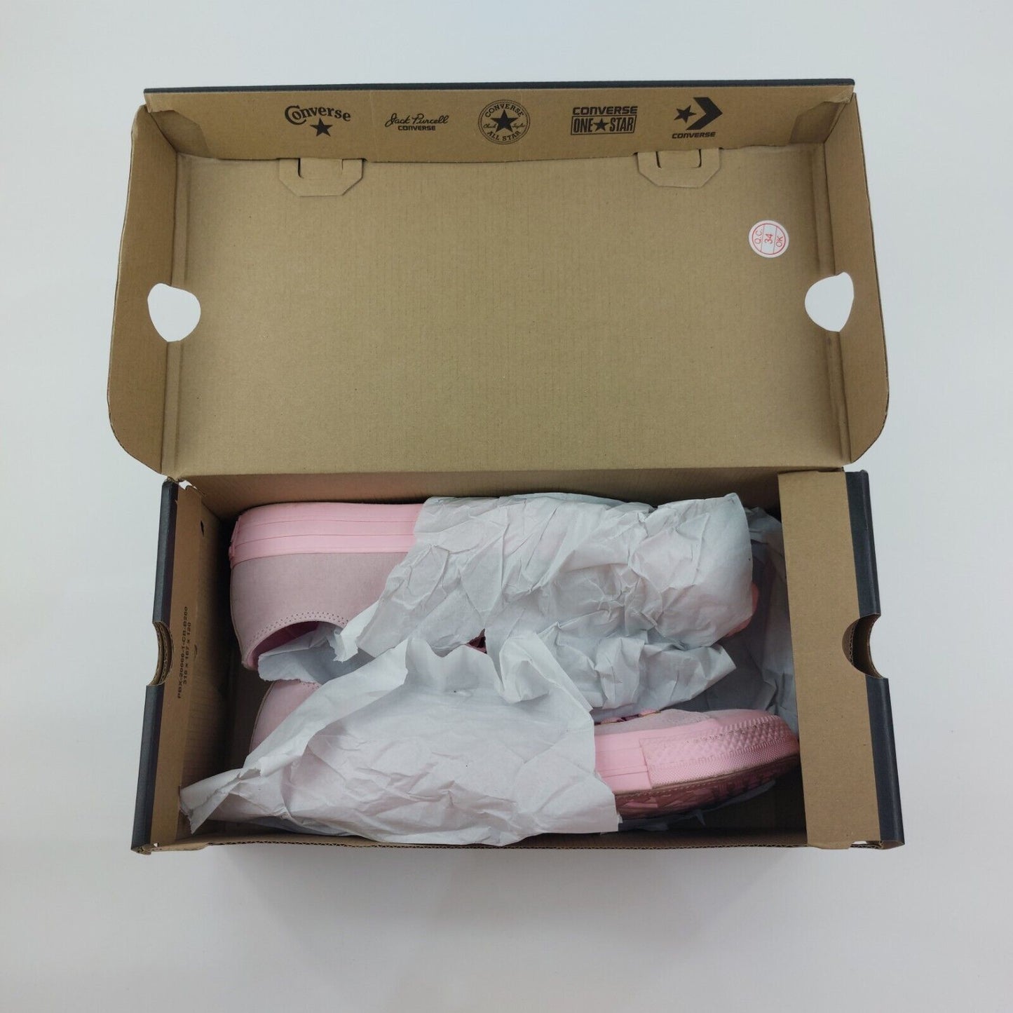 Converse Chuck Taylor All Star UK Size 8 Powder Pink Suede, Used Boxed, Good Con