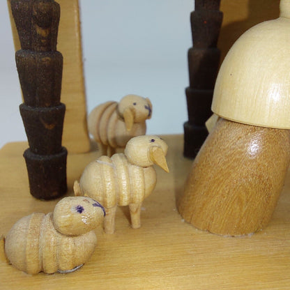 Glässer Richard Erzgebirge Wood Nativity Set Oriental- German made-Candle holder