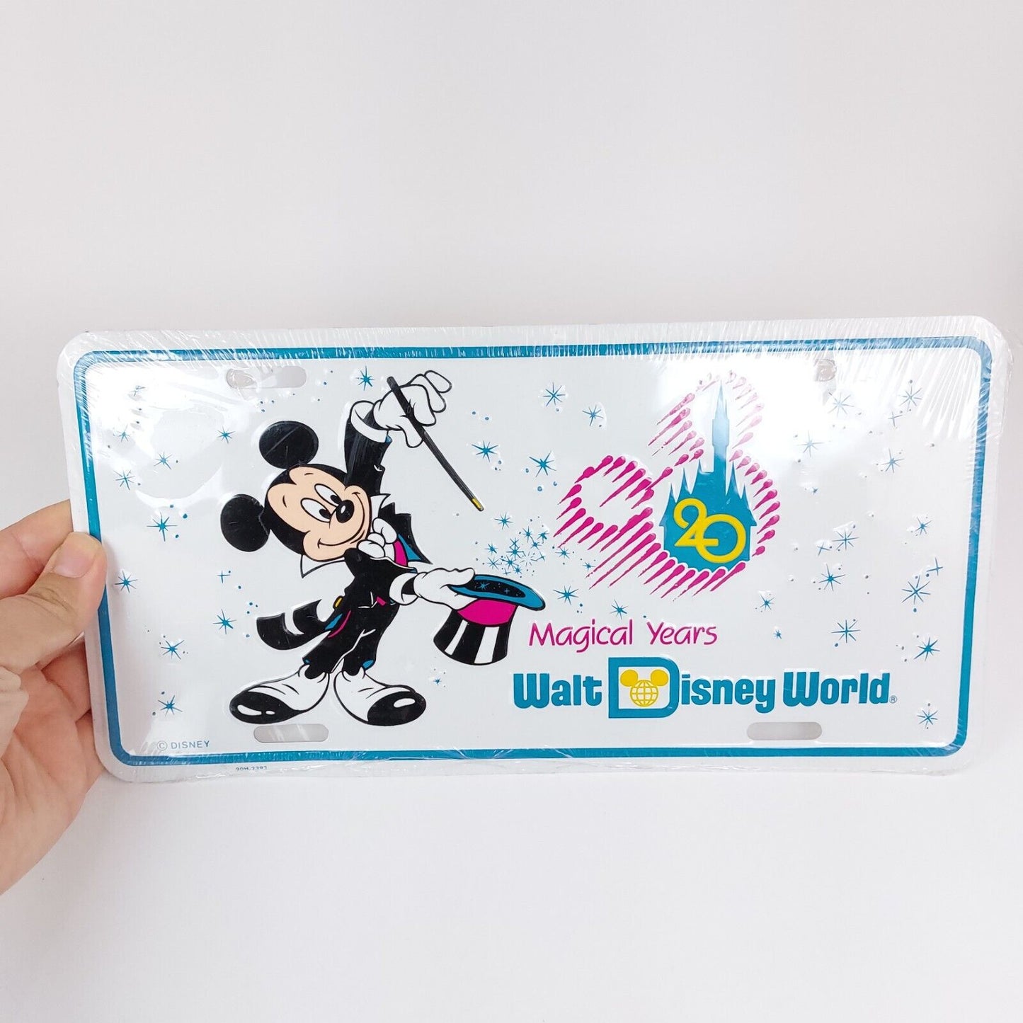 1991 Walt Disney World 20 Magical Years Sealed Commemorative Metal License Plate