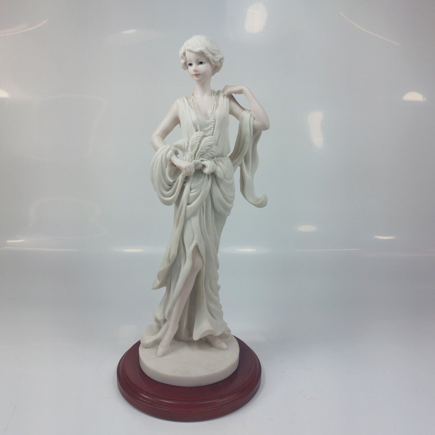 Elegant Lady Figurine with Pearl Necklace - Vintage Collectible Sculpture