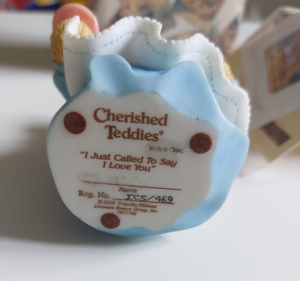 Cherished Teddies "I Just Called To Say I Love You" Figurine - Boxed with Cert.