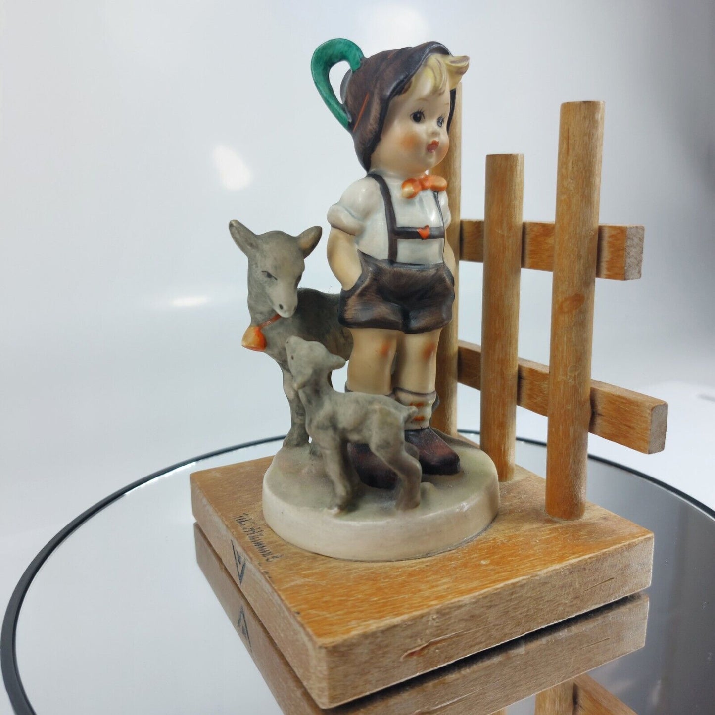 Goebel M.I. Hummel Bookends - Little Goat Herder & Feeding Time Figurines - HUM