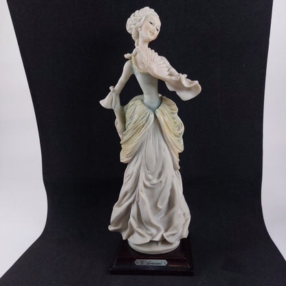 Giuseppe Armani Figurine Elegant Lady with Fan, Porcelain, 18 Inches,Collectible