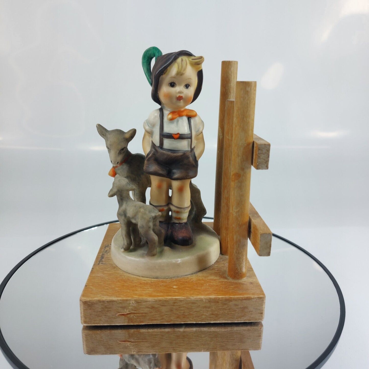 Goebel M.I. Hummel Bookends - Little Goat Herder & Feeding Time Figurines - HUM