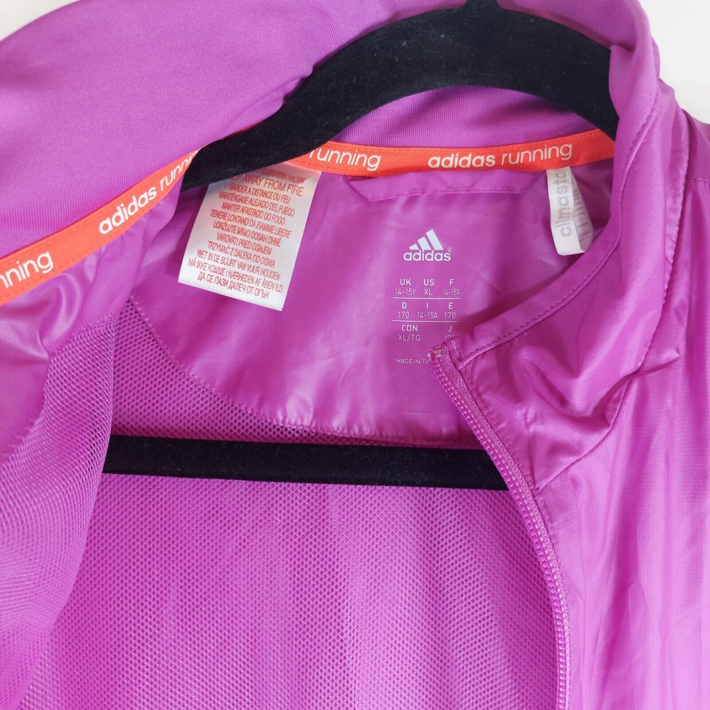 Adidas Women's Activewear Windbreaker Jacket - Pink/Purple, Size S 14-15Y Girls