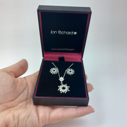 Alan Hannah Devoted Jon Richard Snowflake Necklace And Earings Set, See The Box