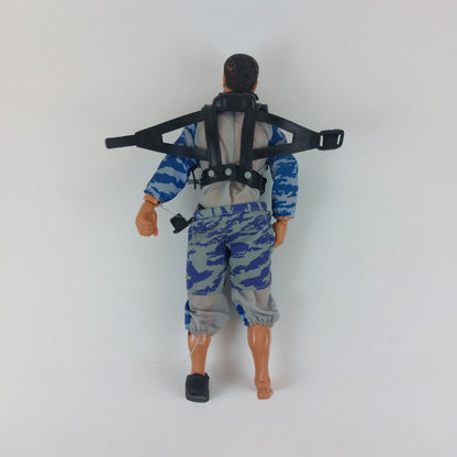 Action Man Adventure Figure -with Partial Parachute Harness in Camo -1990s