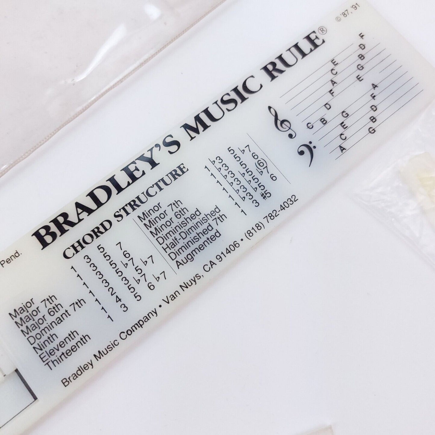 Bradley's Music Rule Slide Chart – Good Condition