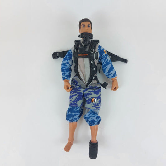 Action Man Adventure Figure -with Partial Parachute Harness in Camo -1990s