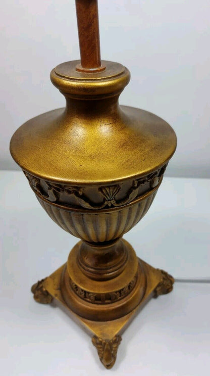 Vintage Gold / Gilt Resin table lamp, 40cm. Tested, See The Pictures, Demaged