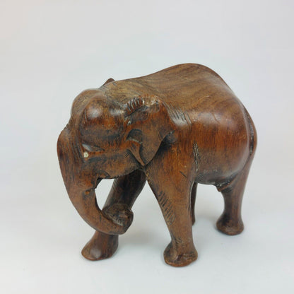 Hand Carved Wooden Elephant Figurine Good Condition Decorative Collectible