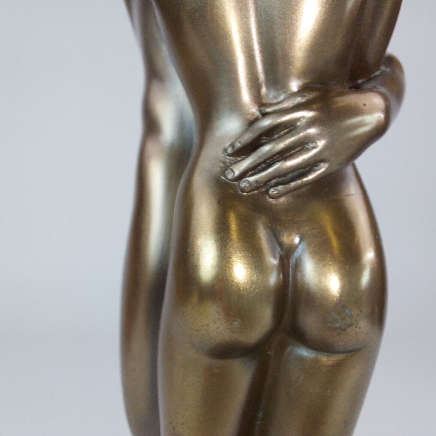 Bronze Effect Resin Embracing Couple Nude Sculpture