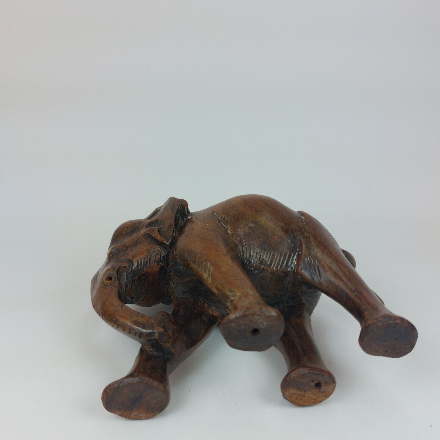 Hand Carved Wooden Elephant Figurine Good Condition Decorative Collectible