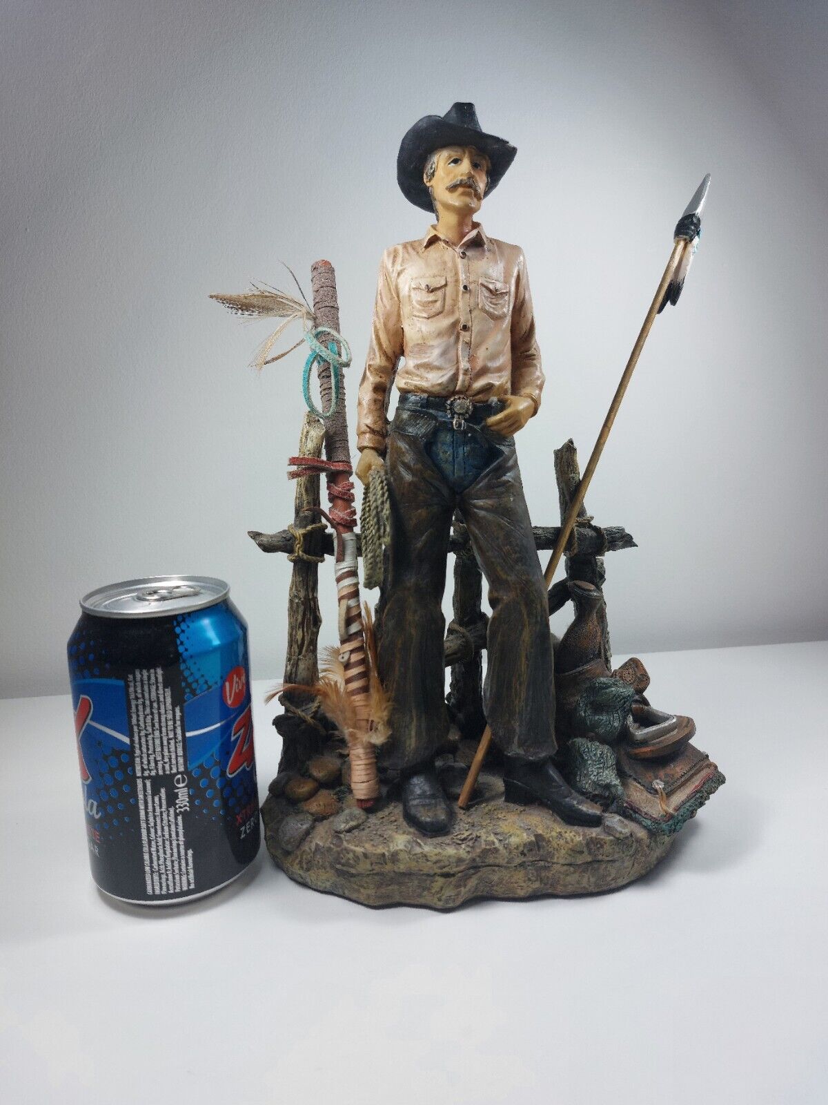 Rare Cowboy Western Figurine - Detailed Resin Sculpture, Excellent Condition