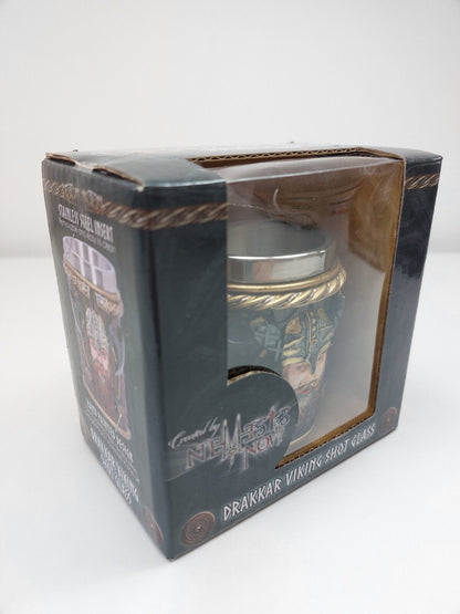 Nemesis Now Drakkar Viking Shot Glass- Hand-Painted Resin with Stainless Steel