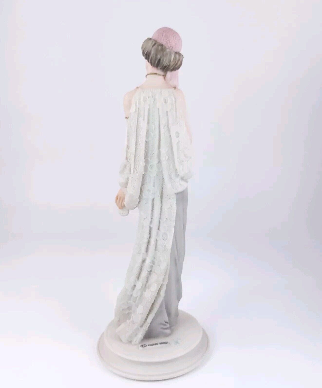 A. Belcari Dear Figurine, Lady with Dog, 1987 Porcelain, 9.5", Italian