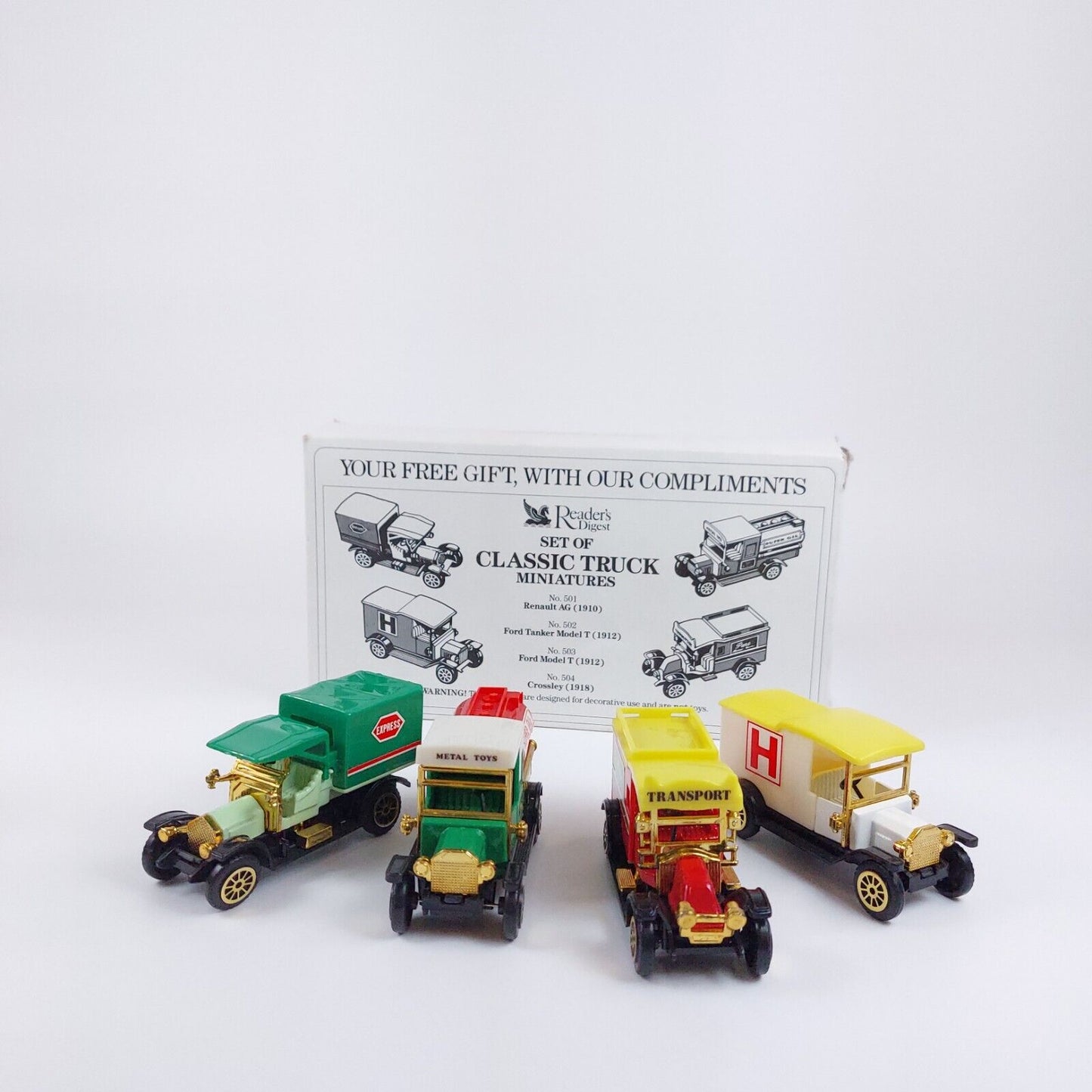 Reader's Digest Classic Truck Miniatures Set of 4- Decorative Collectibles