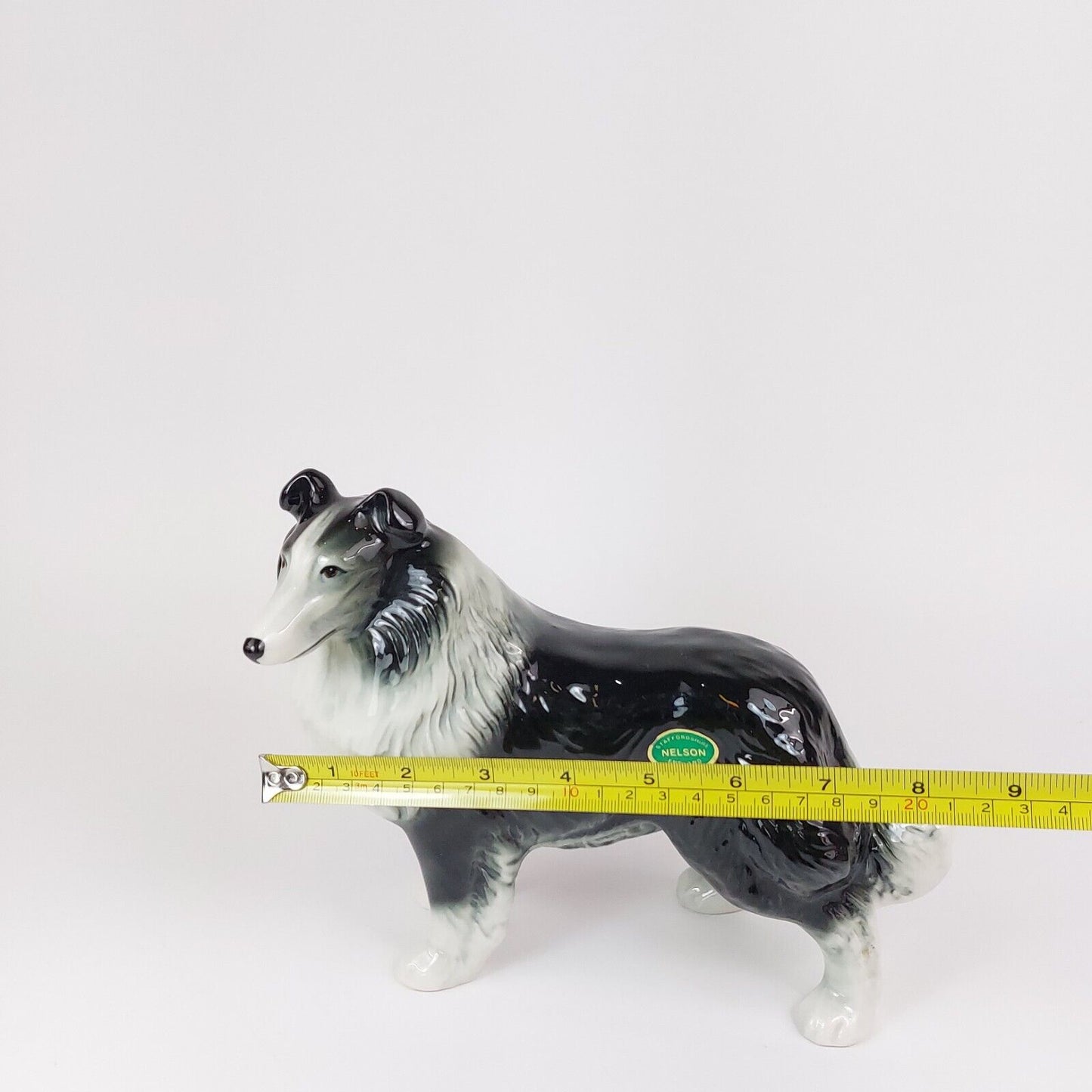 Vintage Nelson Staffordshire Ceramic Collie Figurine - 1960s Collie