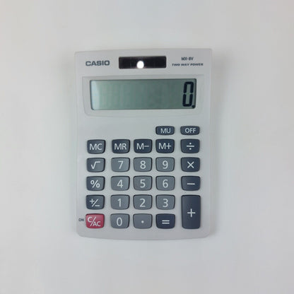 Casio MX-8V Calculator Two Way Power Solar/Battery Handheld Used