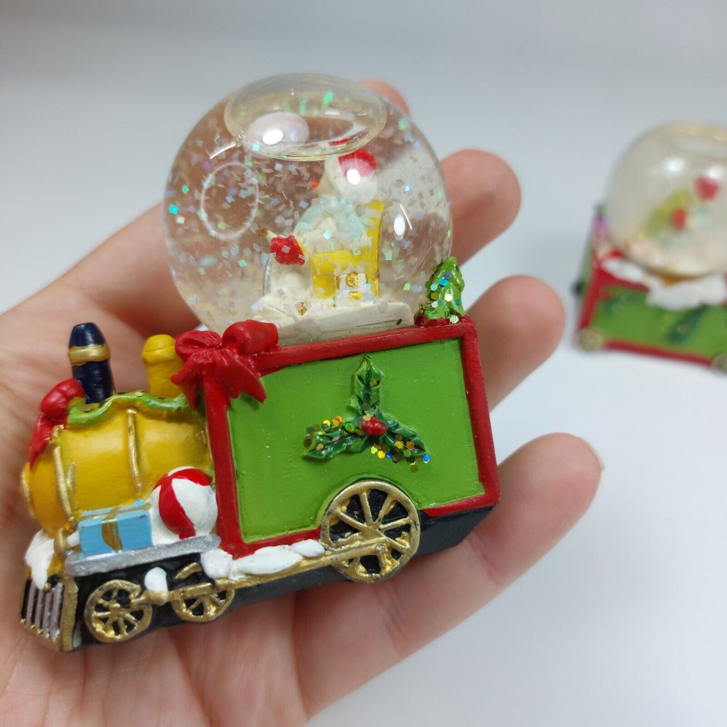 Holiday Snow Globe Train Set with Christmas Motifs