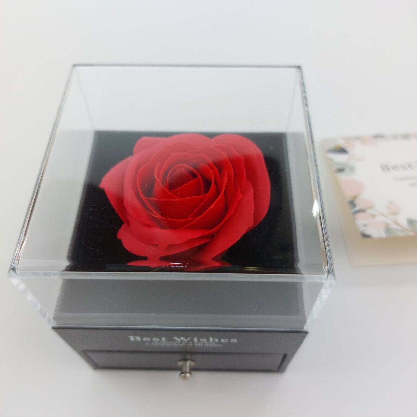 Red Silk Rose, Gifts for Her Eternal Rose Jewelry Box With Necklace Gift  Gf Mum