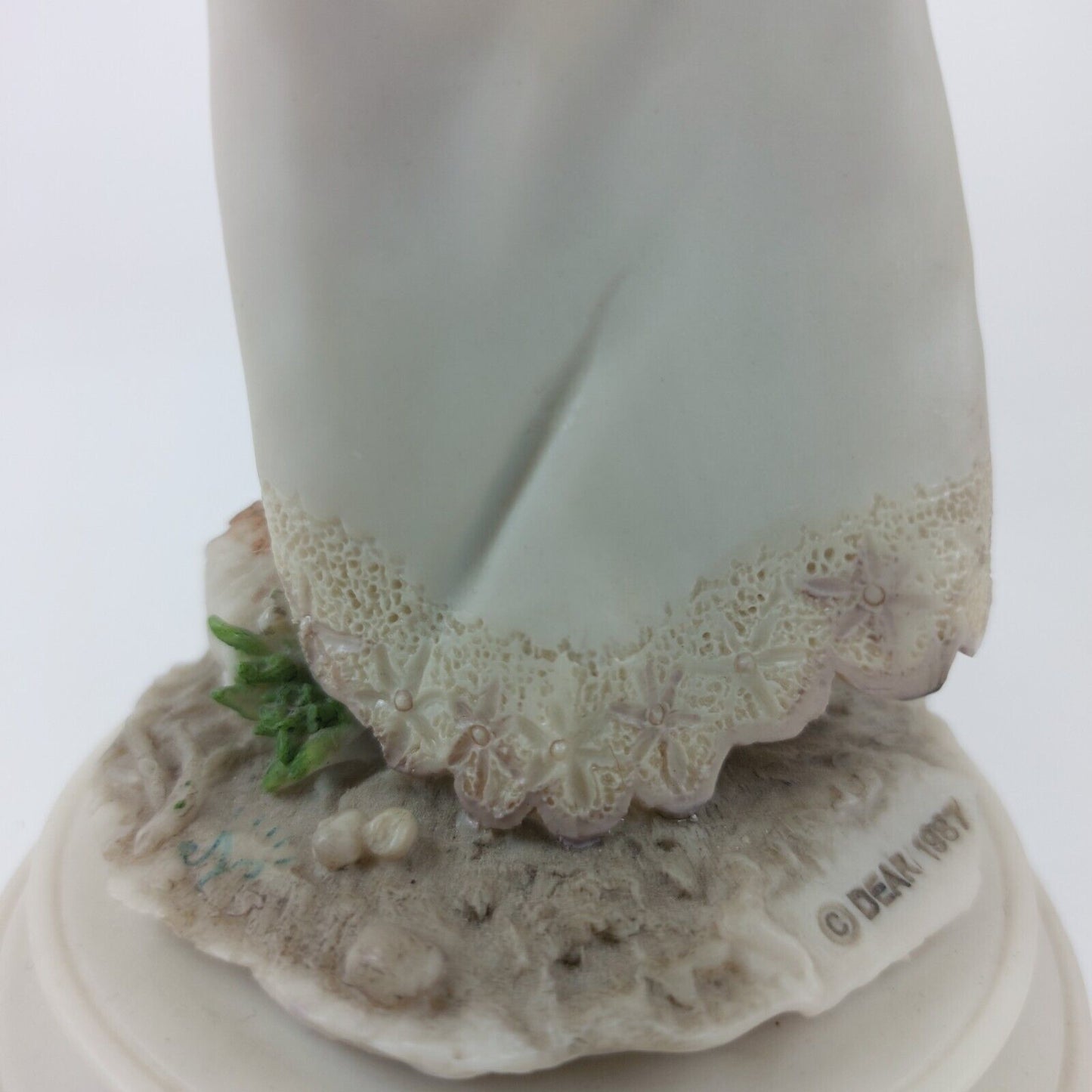 A. Belcari Capodimonte Figurine, Signed 1987, Italian Porcelain Girl with Dog