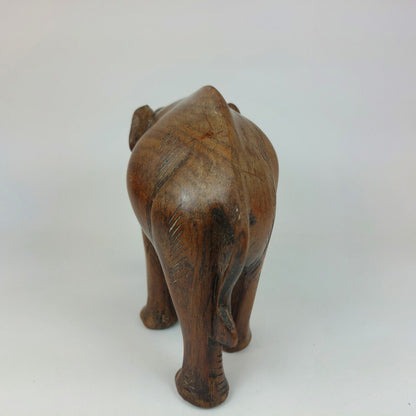 Hand Carved Wooden Elephant Figurine Good Condition Decorative Collectible